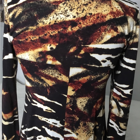 Karen Kane Women's animal print Rayon scoop Neck Long Sleeve Midi Dress size M - Picture 11 of 14